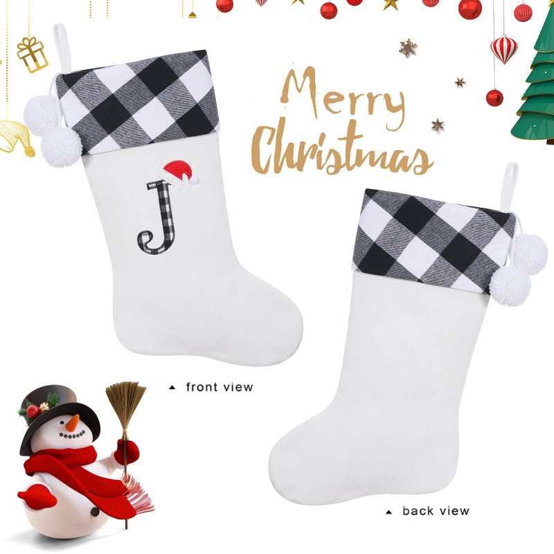 SIRIPHUM 20 Inches Initial Monogram Embroidered lettetr Christmas Stocking - Image 3